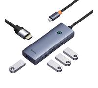 Hub Type-C vers HDMI - Baseus - UltraJoy - 4 x USB - 4K à 30 Hz - Gris sidéral