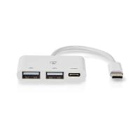 Nedis Hub USB CCGB64785WT01 – 1 port USB-C, 2 ports USB-A, 5000 Mbit/s, Alim. via USB, Blanc