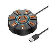 Hub USB 10 ports 5GBps Qzdtue, USB 3.0, 4K, Compact, Lecteur de carte intégré, pour Ordinateur portable, Ordinateur de bureau, Disque dur, Appareil photographique numérique, Lecteur de carte