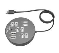 Hub USB 10 Ports pour Ordinateur Portable, Expandeur Multiport Noir | USB 2.0, Compatible USB 1.1, Transmission Rapide, Protège L’appareil Hôte, pour Clavier et Souris