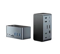 Hub USB 18 en 1 USB C vers HDMI 4K DP RJ45 1000 Mbps PD 100 W USB3.0 pour station d'accueil MacOS Hubs USB