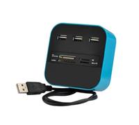 Hub USB 2.0, 3 Ports avec Lecteur de Carte SD TF, Vitesse de Fente, USB Combo Tout-en-Un, séparateur USB, 50 pièces, Compatible avec Ordinateur Portable et de Bureau