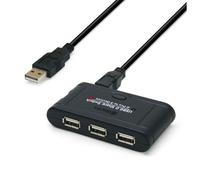 WAYTEX 28504 Hub USB 2.0 3 Ports USB-A Auto-alimenté pour 1 PC ou 2 PC - Câble 1,00m fourni
