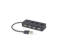 Gembird Hub USB 2.0 UHB-U2P4-05 - 4 ports avec interrupteurs Type-A Noir
