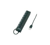 Hub usb 2.0 7 ports - commutable individuellement, avec leds de statut noir 976193