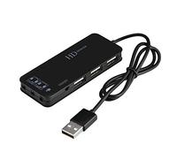 Hub USB 2.0 à 3 Ports, Alimenté par Bus USB, Répartiteur et Concentrateur D'extension USB 2.0 Multi-Ports, Petit Concentrateur USB de Voyage, avec Adaptateur de Son 7.1CH Répartiteur(Le Noir)