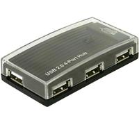 Hub USB 2.0 Delock 4 ports avec adaptateur dalimentation noir