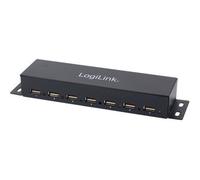 Hub USB 2.0 pour un montage mural, 7 ports, boîtier