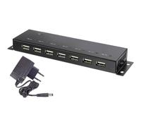 Hub USB 2.0 Renkforce RF-4791678 7 ports boîtier métallique, pour montage mural