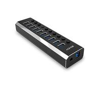 Lindy Hub USB 43370 - 10 ports USB 3.0 (USB-A) avec interrupteurs marche/arrêt - Noir