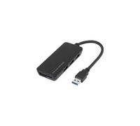 Hub usb 3.0 3 ports avec lecteur de carte sd intégré noir