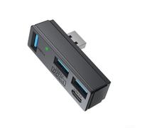 Hub USB 3.0 4 en 1 pour machine à vapeur, pour PS5, PC et ordinateur portable avec 3 ports USB-A Plus Type-C, adaptateur de transfert de données 5 Gbit/s, extenseur multiport compact et de jeu pour