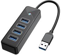 Hub Usb 3.0, 4 Ports Adaptateurpour Usb Adaptateur 5Gbps (Câble De 15 Cm) Compatible Avec Macbook, Ps4, Surface Pro, Flash Drive, Mobile Hdd, Noir (Pg4U-U3)[Z675]