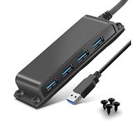 Hub USB 3.0 4 Ports avec de Multi Ports Compatible avec MacBook, USB Disque Dur Externe, Câble de 100CM, Fisso avec Hook & Loop