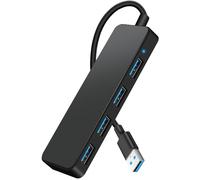 Hub USB 3.0, 4 Ports Multiprise USB, Ultra Fin 5 Gbps Adaptateur Multi USB, Répartiteur pour MacBook Pro/Air, iMac, Surface Pro, XPS, PC, Souris, Imprimante, Clavier, Dell, Disque Dur