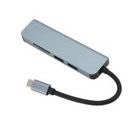 Hub USB 3.0 4 Ports, Répartiteur USB C 5 en 1 avec Transfert de Données Haute Vitesse 5 Gbit/s, Lecture Simultanée de Cartes de Stockage pour Tablettes, Ordinateurs Portables