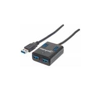 Manhattan 162296 hub & concentrateur USB 3.2 Gen 1 (3.1 Gen 1) Type-A 5000 Mbit/s Noir