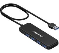 Hub USB 3.0 4 Ports USB 3.0 Slim Super Speed Transport USB Adaptateur HUB Compatible avec Ordinateur de Bureau, Mac Pro/Mini, Huawei Matebook, Ordinateur Portable, lecteurs Flash USB, etc.