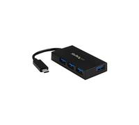 StarTech.com Concentrateur USB-C 4 Ports USB-A (USB 3.0 SuperSpeed 5Gbps) - Concentrateur de Charge Portable USB-C vers USB-A BC 1.2 avec Adaptateur Secteur