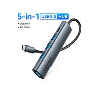 (HUB USB 3.0 5 en 1) Adaptateur Vention USB C HUB 4K60Hz Type C vers HDMI RJ45 PD 100W compatible Macbook
