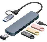 Hub USB 3.0, 5 en 2 de type C, 5 Gbps de type C vers USB 3.0, répartiteur multiprise USB type C pour MacBook, iMac, Surface, Dell, Thinkpad, clé USB, disque dur mobile, PS4, TV, PC