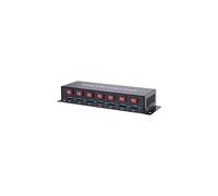 Renkforce Hub USB RF-3269622, 7 ports, boîtier métallique commutable, montage mural, noir