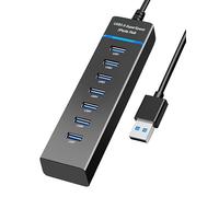 Hub USB 3.0 7 ports, répartiteur USB 5 Gbit/s de données avec câble de 1,2 m, pour ordinateur portable, PC, MacBook, Mac Pro/Mini, iMac, Surface Pro, Windows, clé USB, disque dur mobile