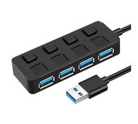 Hub USB 3.0 à 4 ports avec bouton, répartiteur et prolongateur USB Type-C (1 vers 4), B