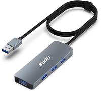 Hub Usb 3.0 À 4 Ports Avec Câble De 1 M, Ultra Fin, Compatible Avec Macbook, Mac Pro, Mac Mini, Imac, Surface Pro, Lecteur Flash Et Disque Dur Mobile [Nylon Tressé Et Alliage D'Aluminium][Z301]