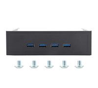 Hub USB 3.0 à 4 Ports, Haute Vitesse, 20 Broches, Extension USB 3.0 sur Le Panneau Avant, Support de Baie de Lecteur Optique en Alliage d’Aluminium avec câble blindé pour Carte