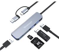 Hub Usb 3.0 À 5 Ports, Lecteurs Sd Et Tf, Port Usb 2.0, Répartiteur De Données Portable Pour Macbook, Mac Pro, Mini, Imac, Surface Pro, Ordinateur Portable, Pc[HDM5230517]