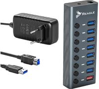 Hub USB 3.0 Actif 8 ports avec alimentation Reagle 36W Distributeur multi-ports