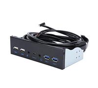 Hub USB 3.0,Adaptateur de Panneau Avant PC,avec Audio Haute Définition et Port Microphone, 2 Ports USB 3.0 + 2 Ports USB 2.0 Interface Audio Haute Définition pour Ordinateur