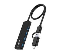 Hub USB 3.0 Adaptateur USB 4 en 1 Ultra-Slim 5Gbps Hub USB C Compatible avec Mac Pro, PS4, MacBook Air, Surface Pro, XPS et Autres Ordinateurs Portables