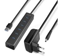 Axagon Hub USB HUE-SA7BP - USB 3.2 Gen 1 (3.1) Type-A 5000 Mbit/s Noir