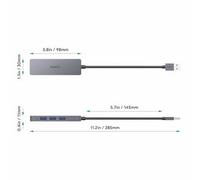 Aukey 4260397843871 Hub USB 4 ports USB-A USB 3.0 5 GBit/s argent CB-H36