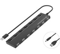 Hub USB 3.0 Conceptronic HUBBIES 7-Port-USB-2.0-Hub 7 ports noir