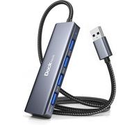 Hub USB 3.0 Data Hub 4-Ports 5Gbps SuperSpeed 60cm/2ft Boîtier en Aluminium, Nylon Tressé für MacBook,Mac Pro,Surface Pro,XPS,Notebook PC,USB Flash Drives