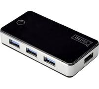 Hub USB 3.0 - DIGITUS - 4 ports - Noir - Bloc d'alimentation - Protection contre la surtension
