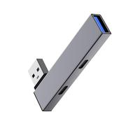 Hub USB 3.0 en aluminium, répartiteur USB, extendeur USB 2 type C et extension de port, adaptateur de hub pour transmission rapide de données