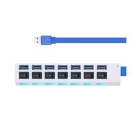 Hub USB 3.0 Haute Vitesse, 4/7 Ports Multiples, Commutateur ., Adaptateur d'alimentation, Prolongateur for PC Et Ordinateur Portable(7 Port White)