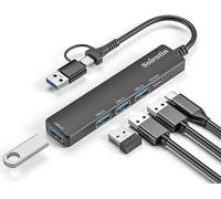 Hub USB 3.0, hub USB 2 en 1 5 ports, répartiteur USB ultra fin pour ordinateur portable, MacBook Pro, iMac, Surface Pro, XPS, PS5, PC, clé USB, disque dur mobile, etc