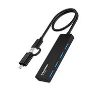 Hub USB 3.0, Hub USB Adaptateur USB C Multiport 4 en 1 avec 4 Ports USB 3.0 5Gbps pour Ordinateurs Portables, Ordinateurs de Bureau, clés USB et Autres dispositifs USB.