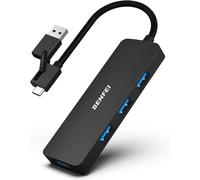 Hub USB 3.0, Hub USB Type-A/Type-C 2-en-1 avec 4 Ports USB 3.0 Compatible pour MacBook, Mac Pro, Mac Mini, iMac, Surface Pro, XPS, PC, Clé USB, Disque Dur Mobile