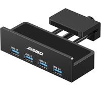 Hub USB 3.0, JESWO Clamp USB Hub avec port d'alimentation supplémentaire, Hub d'extension USB 3.0 en aluminium à 4 ports avec câble de 1,5 m pour moniteurs, bureaux, PC, ordinateur portable, iMac, XPS