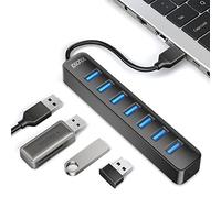 Hub usb 3.0 Multiple, Hub USB 7 Puertos Multiplicador, Conector Multi Adaptador Para Macbook, Mac Pro/Mini, iMac, Surface Pro, XPS, Flash Drives, PC Portátil, HDD Móvil, etc.