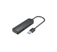 Hub USB 3.0 Multiprise Vention 3 Ports Carte Son 2 en 1 Adaptateur Audio Stéréo Externe 3.5mm avec Microphone Casque 15MM NOIR