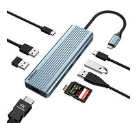 Hub USB 3.0, oditton Docking Station 9 in 1 USB C Hub Adapter sous Mac OS & Windows (4K HDMI, 2*USB 3.0 Type-A, USB-C Data Transfer Port, 2*USB 2.0 Type-A, SD/TF, USB C PD)