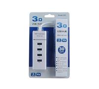 Hub USB 3.0 One Drag 4 ports Haute Vitesse Hub USB Extender Ordinateur USB Splitter Expansion 4 Ports Usb32dpes2 (Blanc, Taille unique)
