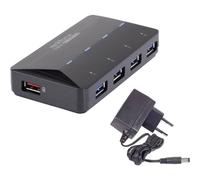 Hub USB 3.0 Renkforce 4+1 ports avec port de charge rapide, avec LEDs de statut